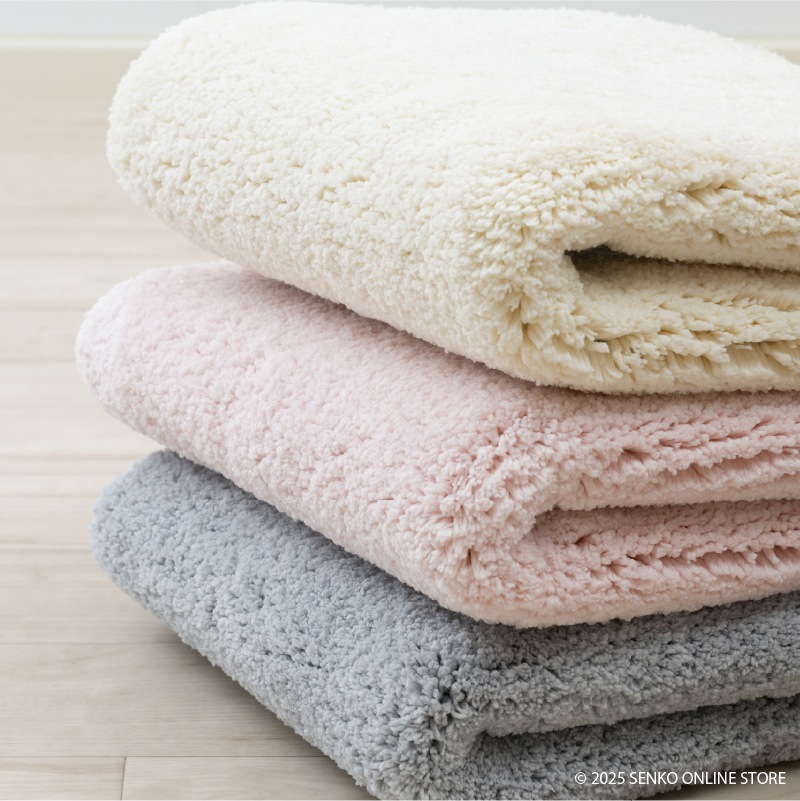 B.B.collection クッショニー3 トイレマット 約60×60cm グレー/アイボリー/ピンク