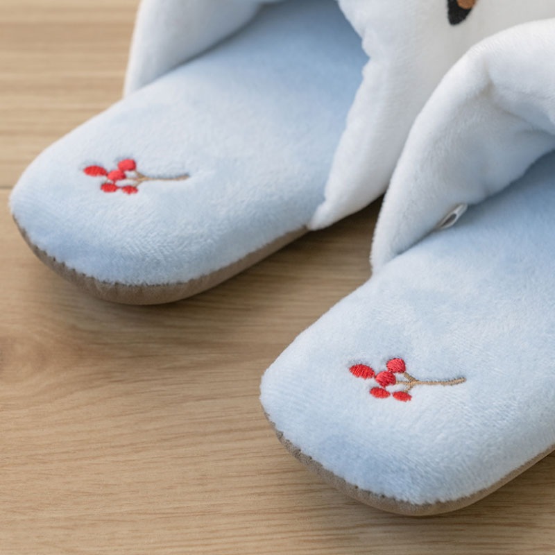 SDS チビシマエナガちゃん 子供用スリッパ 約16～18cm ブルー