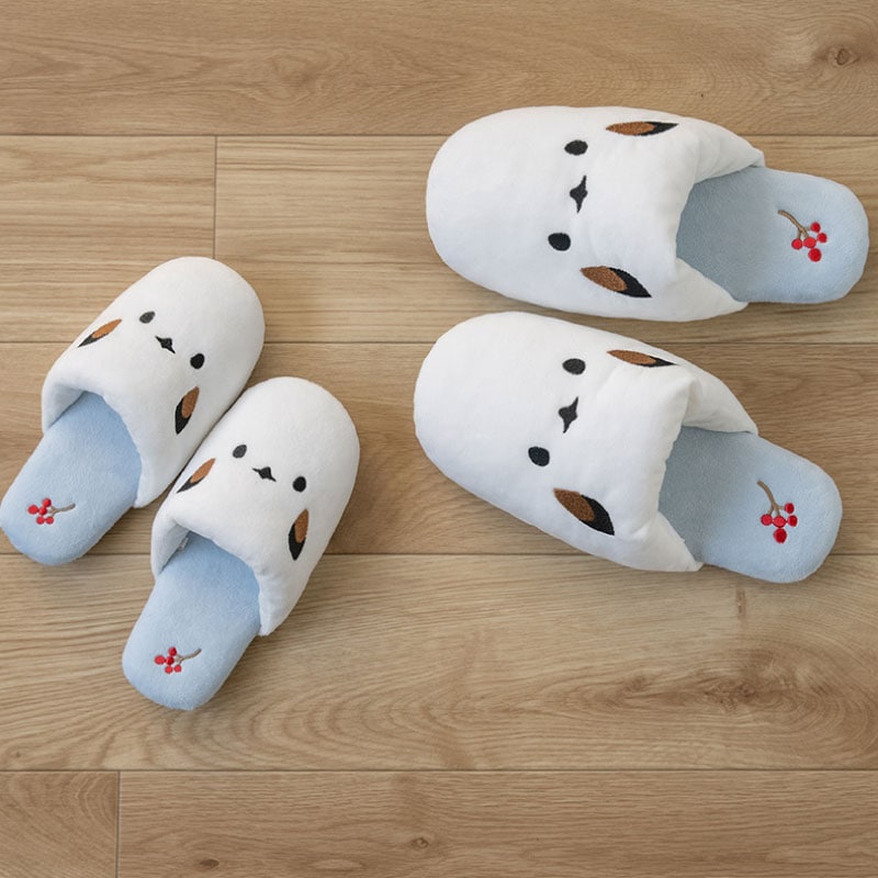 SDS チビシマエナガちゃん 子供用スリッパ 約16～18cm ブルー