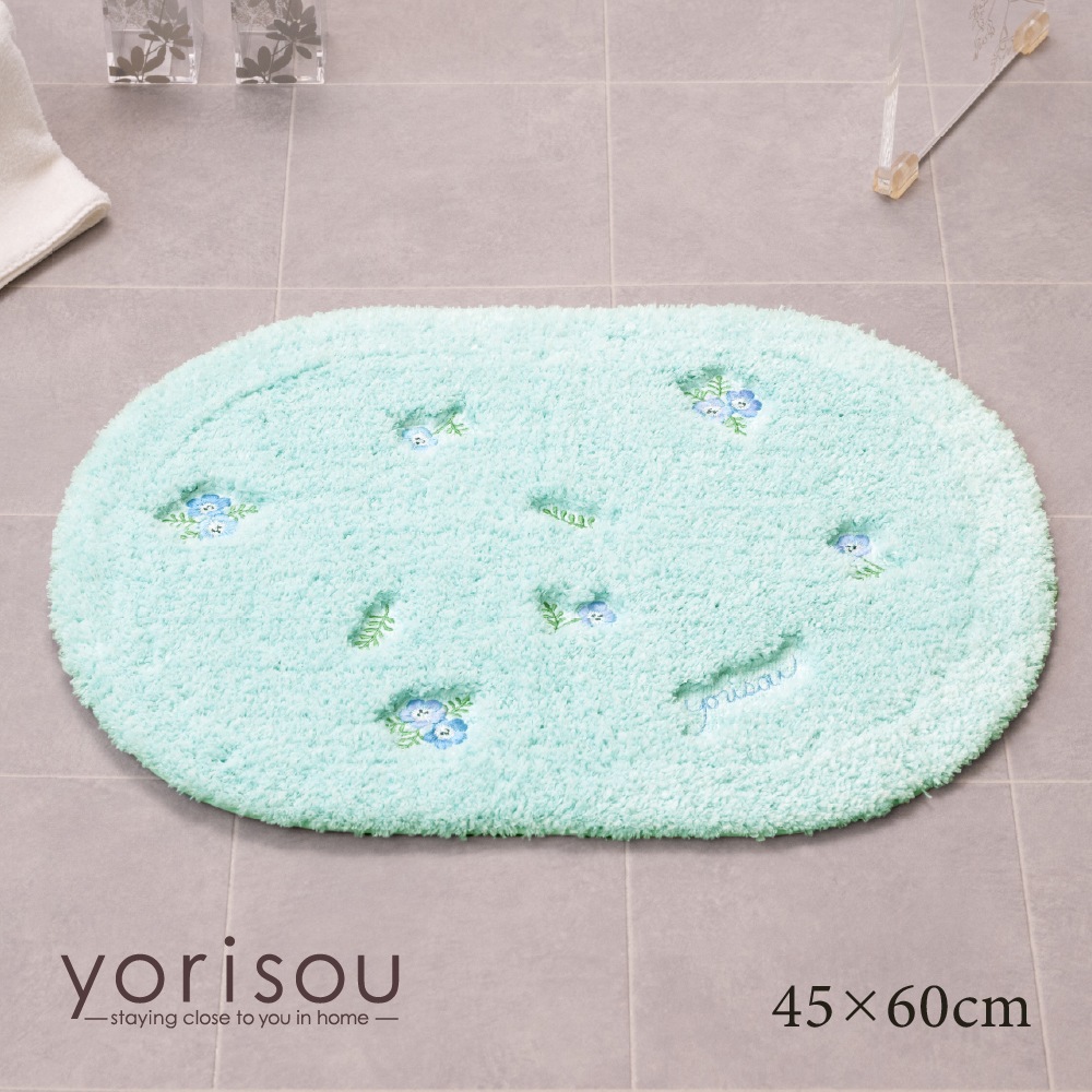 SDS yorisou スイートネモフィラ バスマット 約45×60cm ブルー