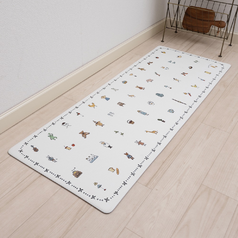 アツコマタノ エブリデイ PVCロングマット 約45×120cm ホワイト