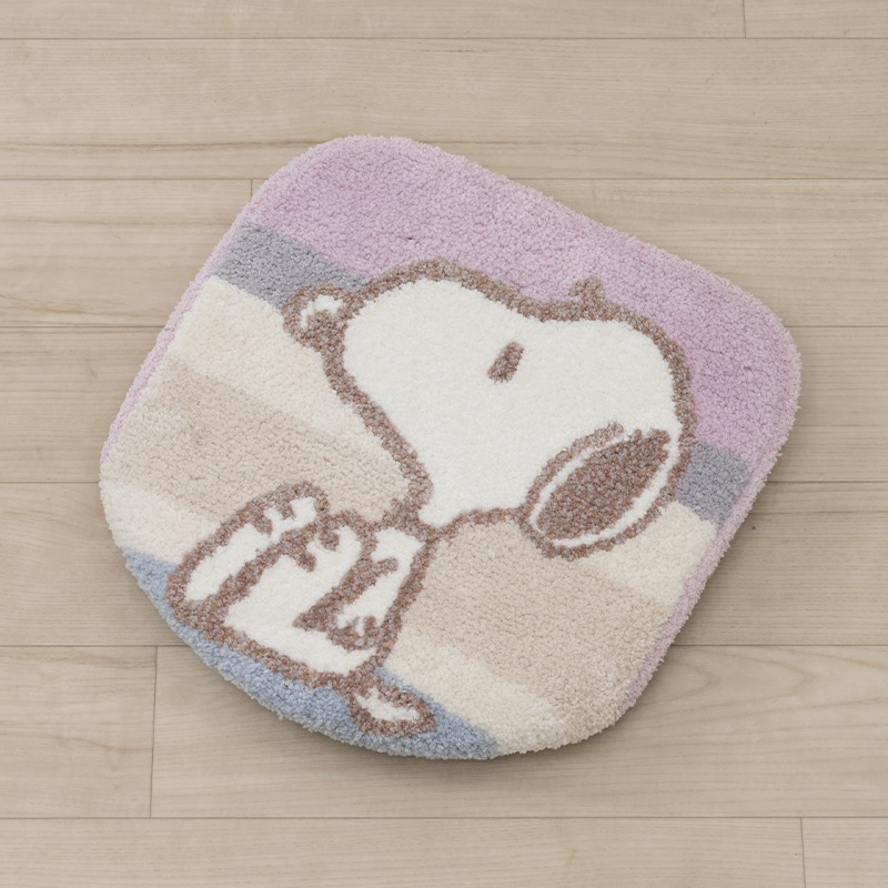 PEANUTS くすみパステル トイレ兼用フタカバー（普通便座＆温水洗浄・暖房便座兼用） ブルー/ピンク