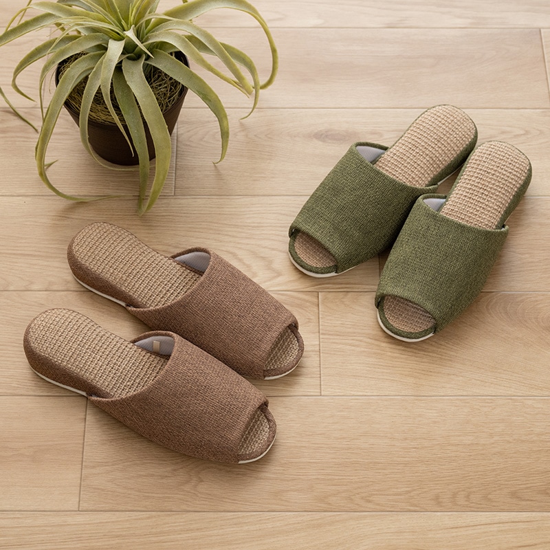 SDS ラフ スリッパ 適応サイズ:（L）約25～26.5cm ブラウン/グリーン