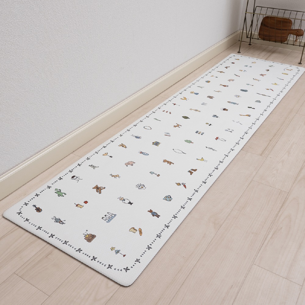 アツコマタノ エブリデイ PVCロングマット 約45×180cm ホワイト