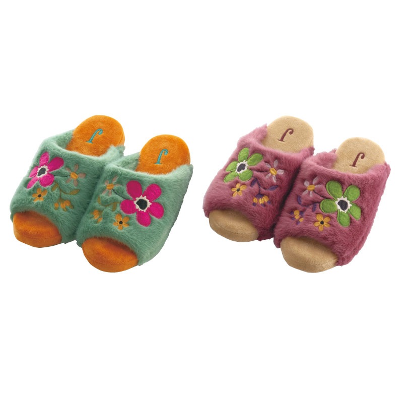 ★ホコモモラ スリッパ ロスキーヤ 適応サイズ:約22～24cm グリーン/ピンク