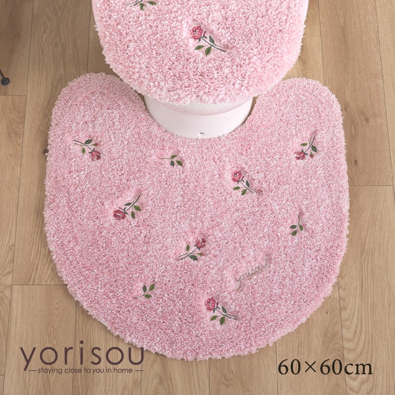 SDS yorisou スイートローズ トイレマット 約60×60cm ピンク
