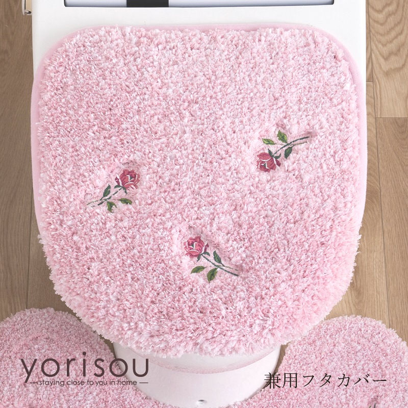 SDS yorisou スイートローズ トイレ兼用フタカバー（普通便座＆温水