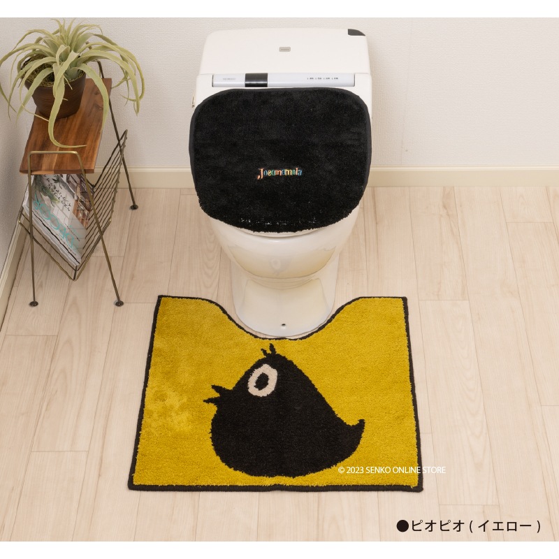 ★ホコモモラ アニマル トイレ3点セット トイレマット+兼用フタカバー+スリッパ ブルー/グリーン/オレンジ/イエロー 