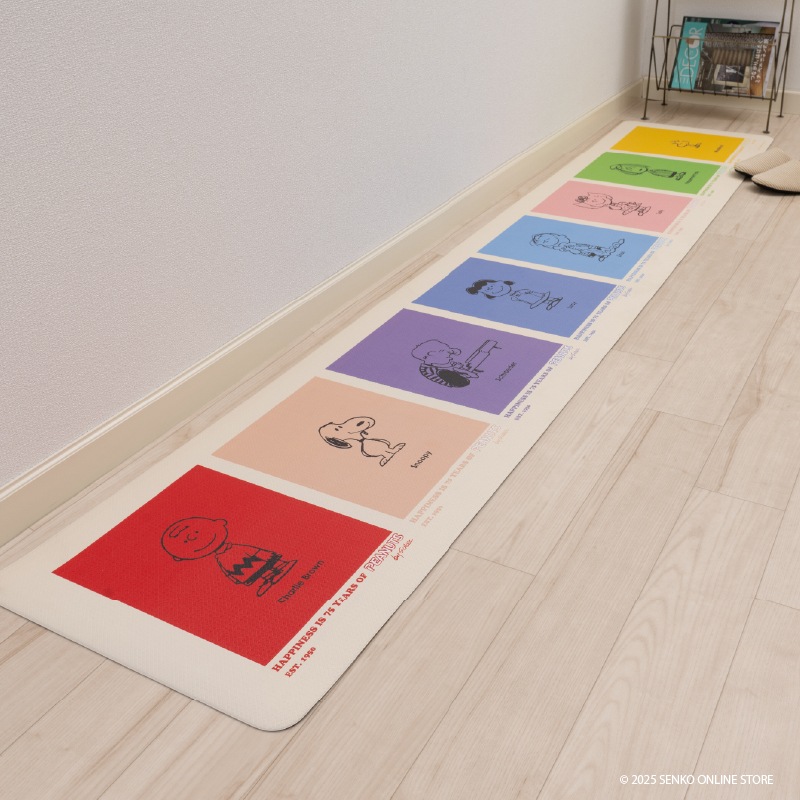 PEANUTS PVCキッチンマット オールスター/パストスヌーピー/カラー