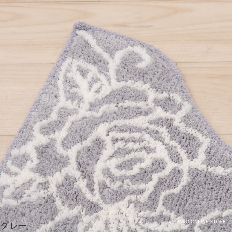 クリアローズ2 トイレマット 約60×60cm ライトブルー/ライトピンク/ホワイト/ブルー/ピンク/グレー