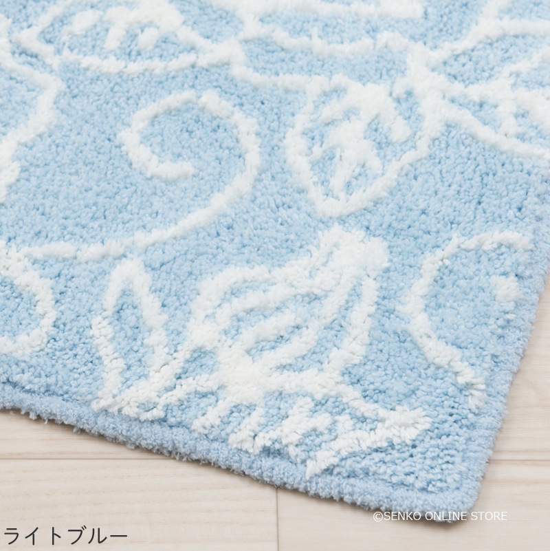 クリアローズ2 トイレマット 約60×60cm ライトブルー/ライトピンク/ホワイト/ブルー/ピンク/グレー