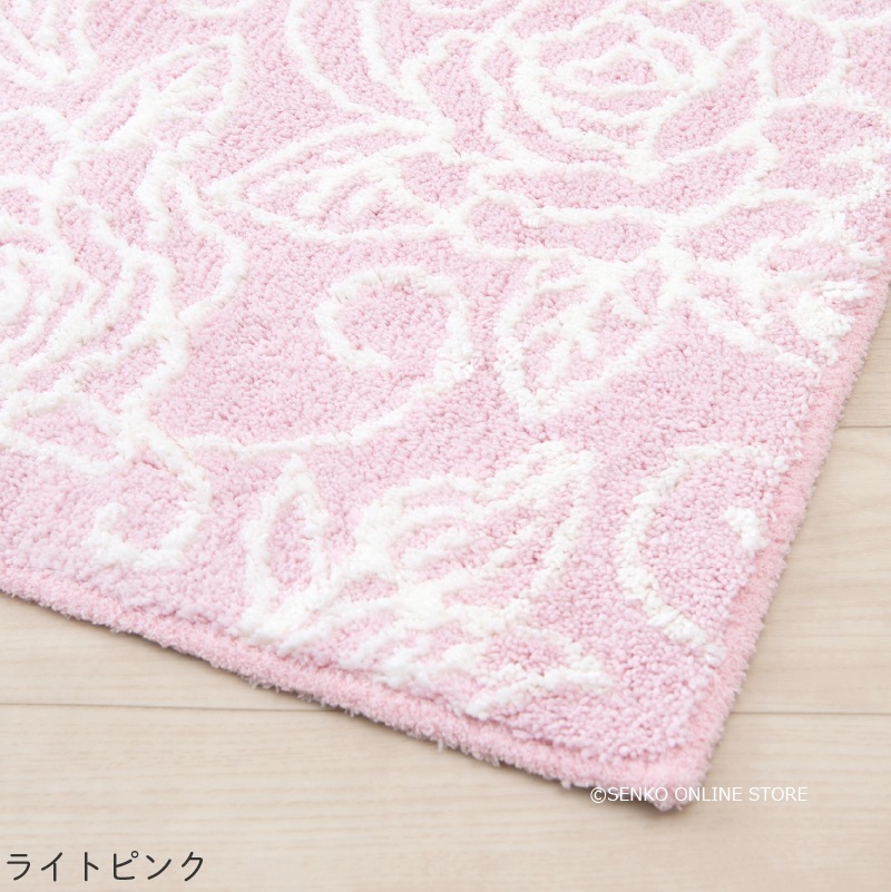 クリアローズ2 トイレマット 約60×60cm ライトブルー/ライトピンク/ホワイト/ブルー/ピンク/グレー