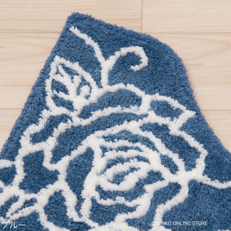 クリアローズ2 トイレマット 約60×60cm ライトブルー/ライトピンク/ホワイト/ブルー/ピンク/グレー