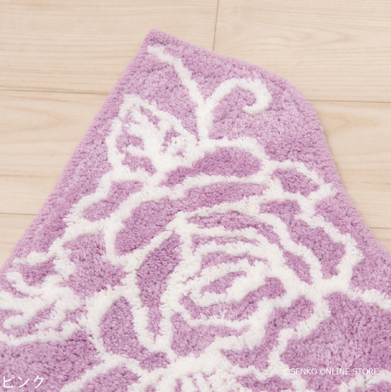 クリアローズ2 トイレマット 約60×60cm ライトブルー/ライトピンク/ホワイト/ブルー/ピンク/グレー