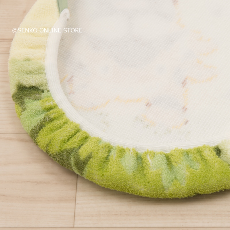 【トイレ2点セット ジブリ キャラ 雑貨 グッズ】トイレマット+洗浄便座用フタカバー グリーン となりのトトロ なかま