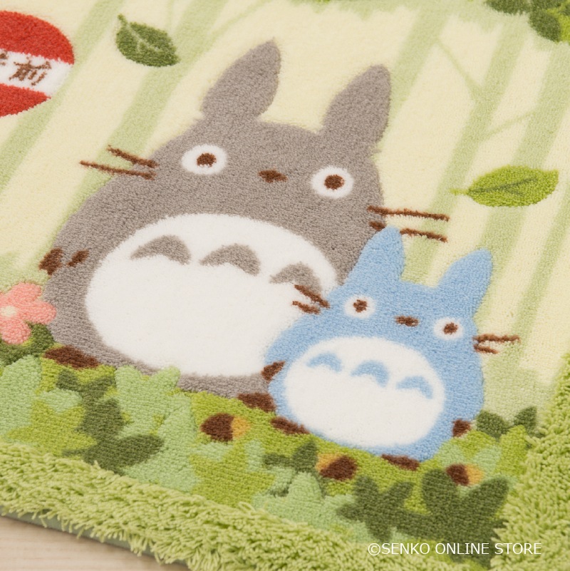 【トイレ2点セット ジブリ キャラ 雑貨 グッズ】トイレマット+洗浄便座用フタカバー グリーン となりのトトロ なかま