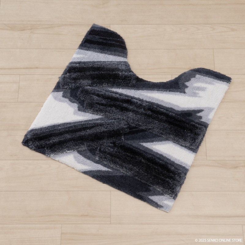 M+home ハルヤタ トイレマット 約60×60cm ネイビーブルー