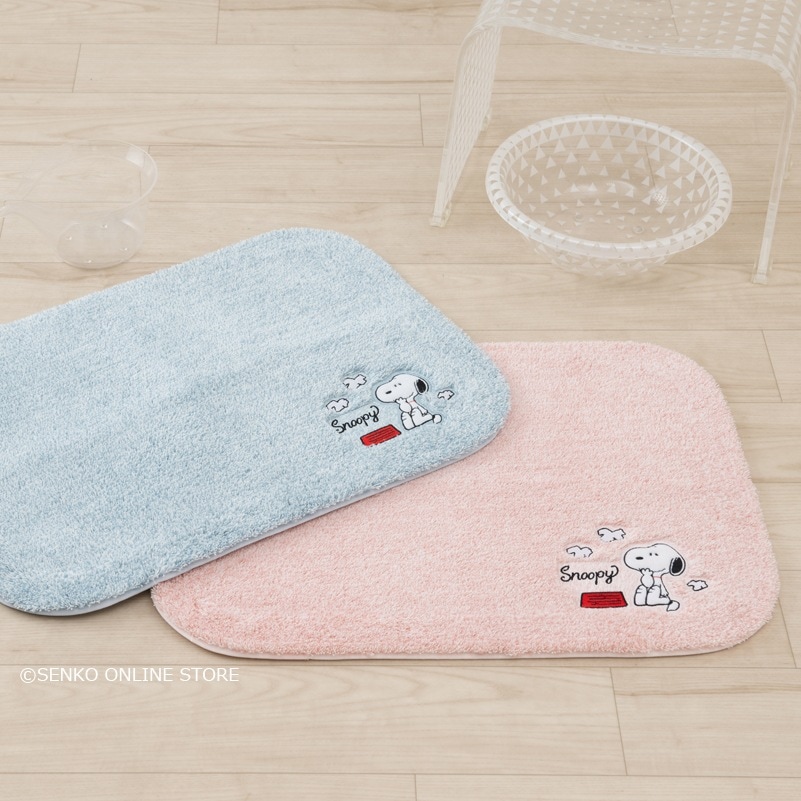 PEANUTS プレイス バスマット 約43×60cm ブルー/ピンク | ブランド