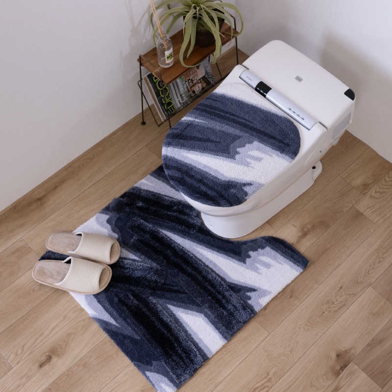 センコー M+ インテリアマット 約60×90cm ネイビーブルー ☆M+home ハルヤタ トイレマット 約70×70cm ネイビーブルー | ブランド