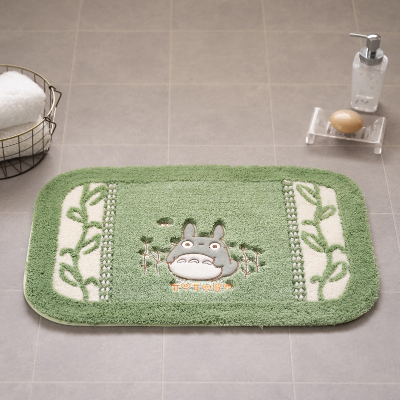 となりのトトロ 野の草 バスマット 約45×65cm グリーン/オレンジ