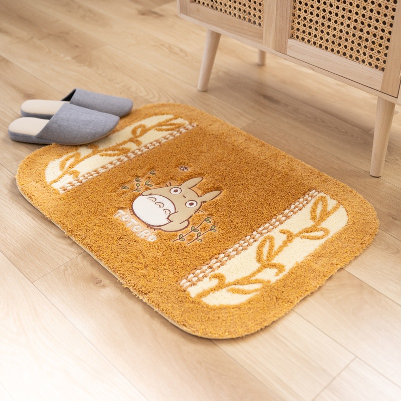 となりのトトロ 野の草 バスマット 約45×65cm グリーン/オレンジ