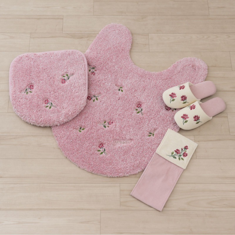 SDS yorisou スイートローズ トイレ4点セット ロングトイレマット+兼用