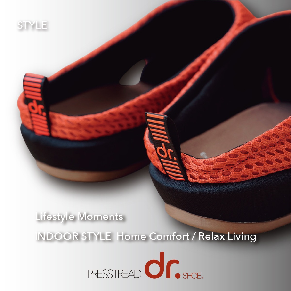 リカバリーフットウェア Dr.SHOE PRESSTREAD/インドアサンダル S/M/L アーバンブラック/パッションオレンジ/ミッドナイトブルー/アーシーマスタード