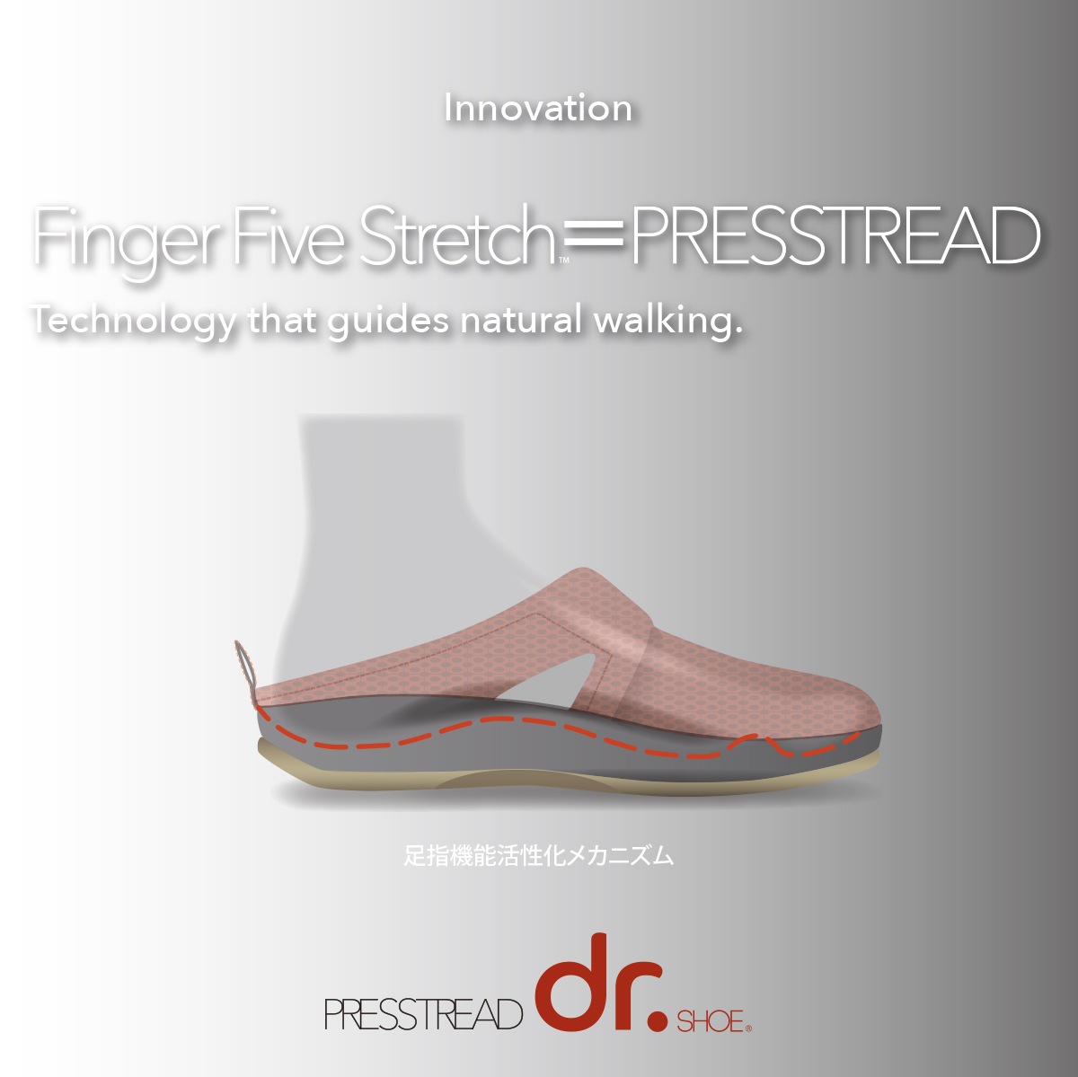 リカバリーフットウェア Dr.SHOE PRESSTREAD/インドアサンダル S/M/L アーバンブラック/パッションオレンジ/ミッドナイトブルー/アーシーマスタード