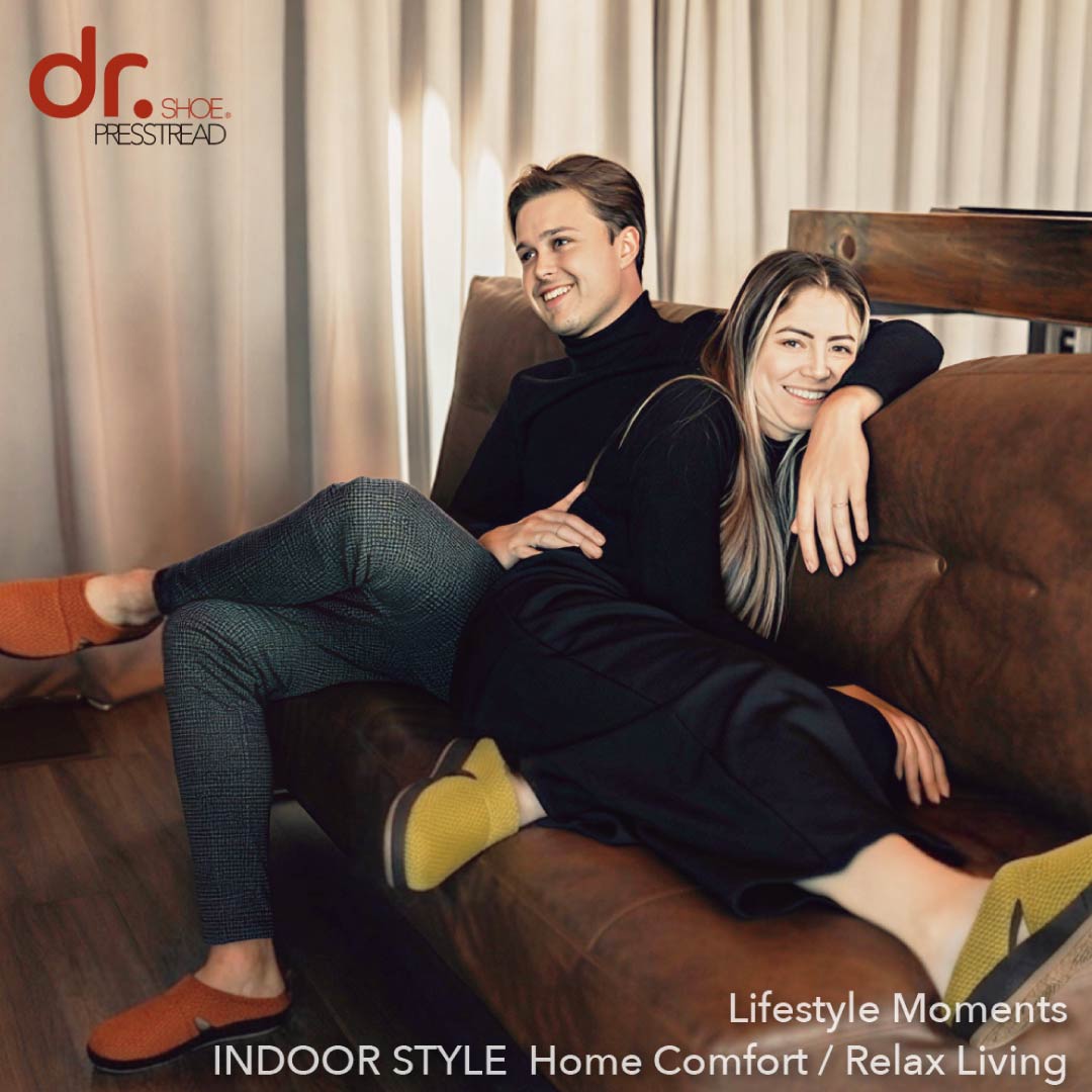 リカバリーフットウェア Dr.SHOE PRESSTREAD/インドアサンダル S/M/L アーバンブラック/パッションオレンジ/ミッドナイトブルー/アーシーマスタード