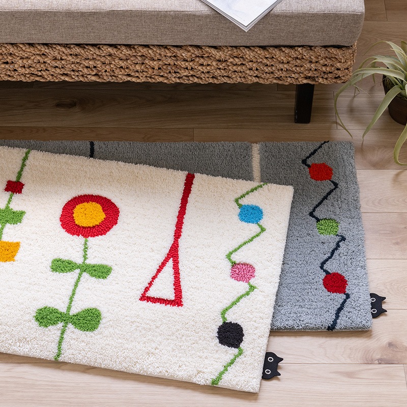 アツコマタノ キッチンの窓辺 ロングマット 約50×120cm グレー/アイボリー