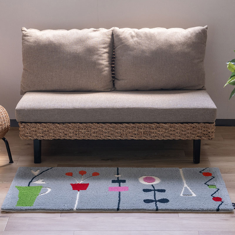 アツコマタノ キッチンの窓辺 ロングマット 約50×120cm グレー/アイボリー