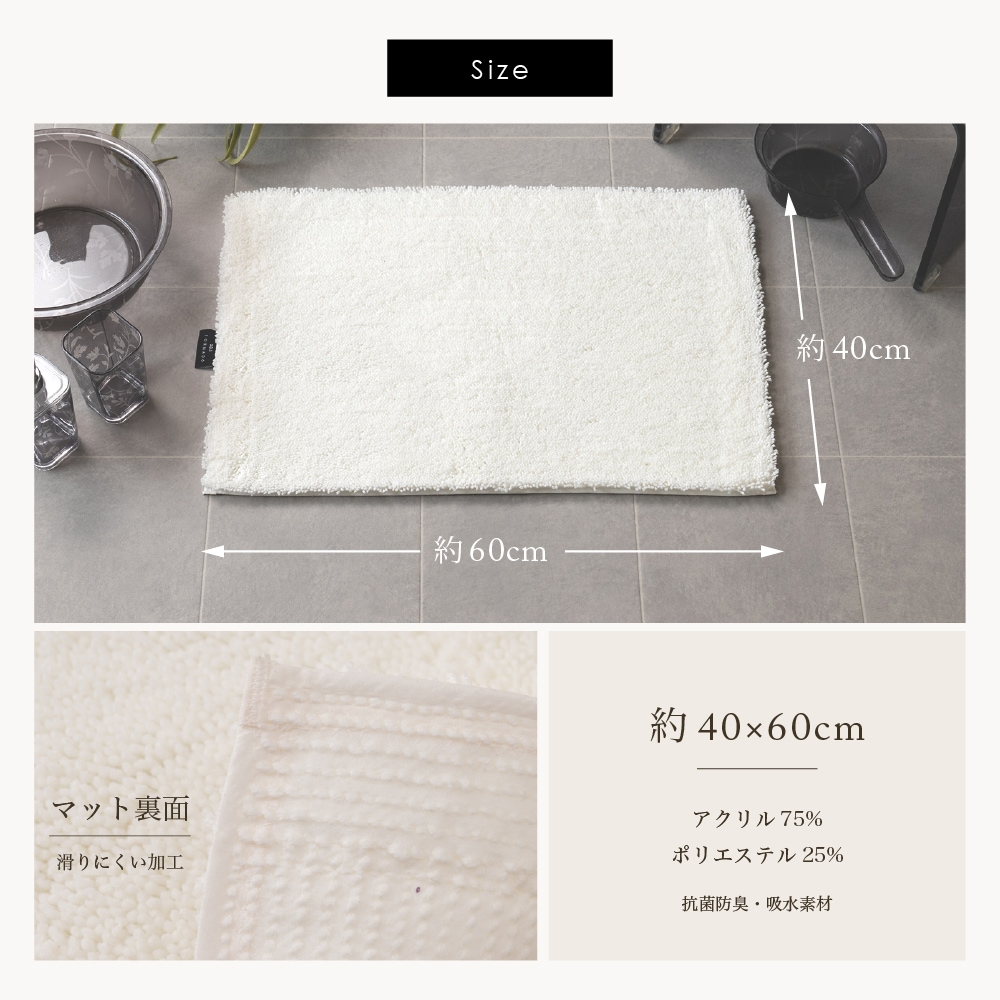SDS 実はすごいバスマット LITE 約40×60cm グレー/カーキ/ピンク