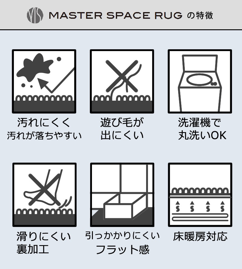 マスタースペースラグ KINETIC（キネティック） インテリアマット 約50×75cm モカ