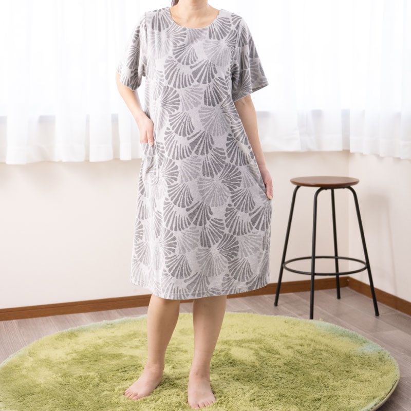 ☆【タオルドレス ワンピースタイプ 貝殻 お洒落 ポケット付き】M～L/L