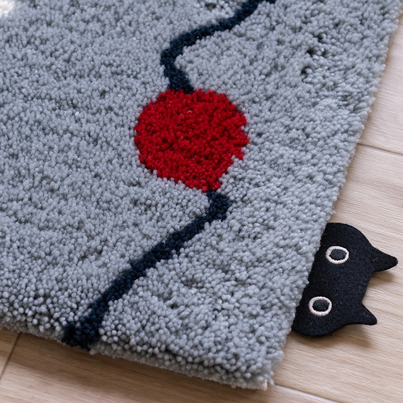 アツコマタノ キッチンの窓辺 ロングマット 約50×180cm グレー/アイボリー