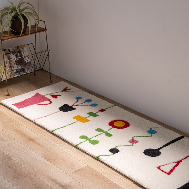 アツコマタノ キッチンの窓辺 ロングマット 約50×180cm グレー/アイボリー