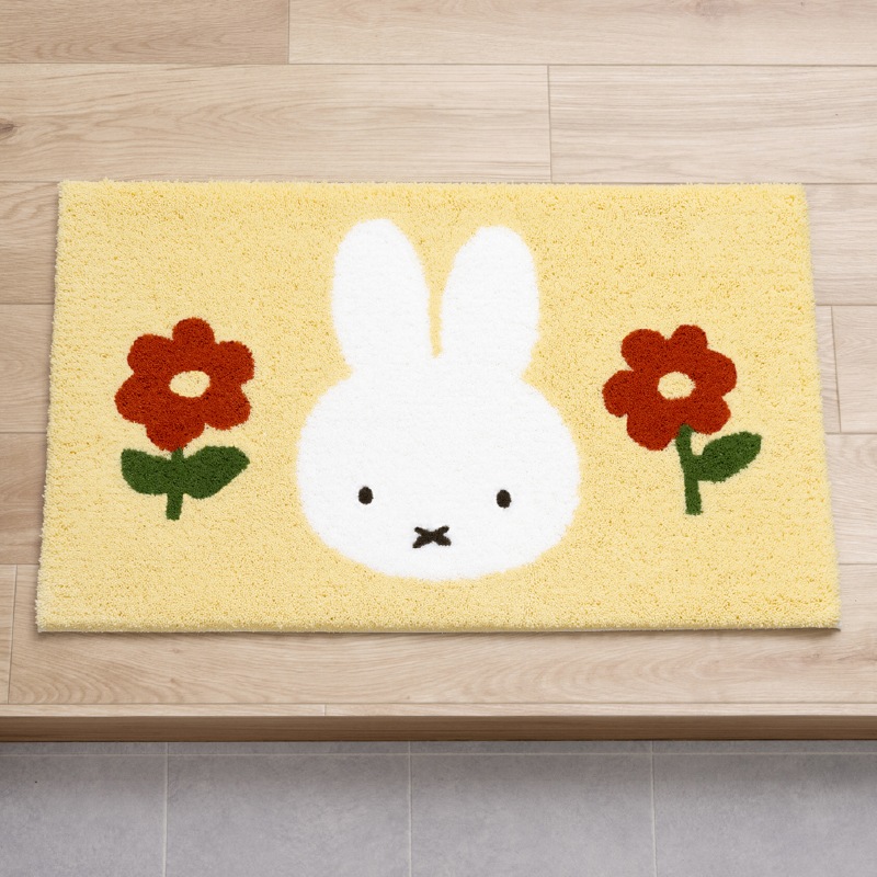 ディックブルーナ インテリアマット 約45×70cm おともだち（ベージュ）/お花と顔（イエロー）/トゥーフェイス（グレー）/ラインボリス（ベージュ）