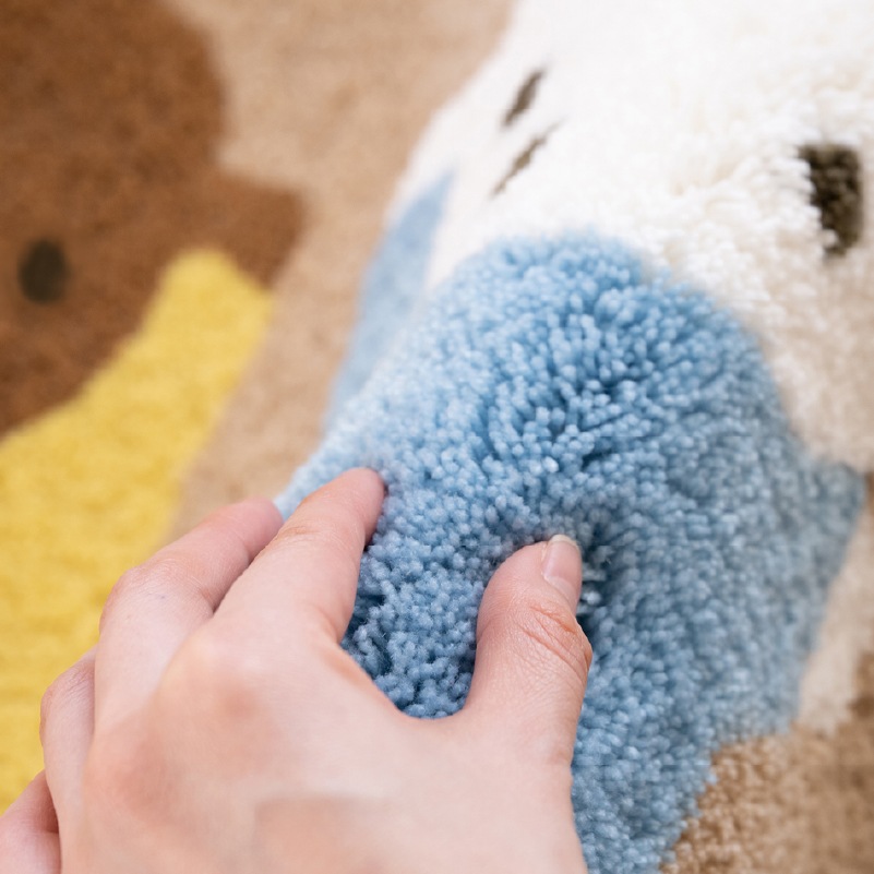 ディックブルーナ インテリアマット 約45×70cm おともだち（ベージュ）/お花と顔（イエロー）/トゥーフェイス（グレー）/ラインボリス（ベージュ）