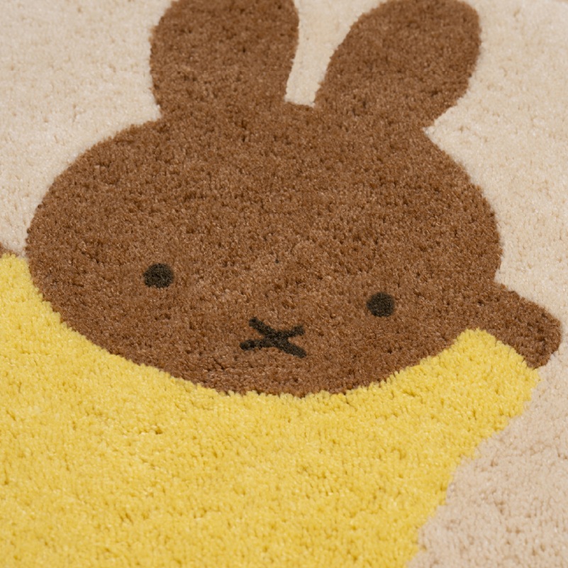 ディックブルーナ インテリアマット 約45×70cm おともだち（ベージュ）/お花と顔（イエロー）/トゥーフェイス（グレー）/ラインボリス（ベージュ）