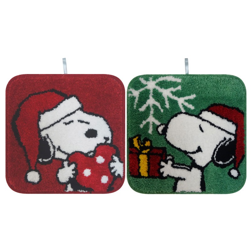 ☆PEANUTS マルチマット 約38×38cm フォーユー（グリーン）/ハートハグ