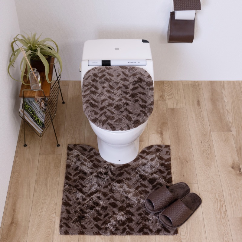 ★M+home コーリ トイレマット 約60×60cm ブラウン
