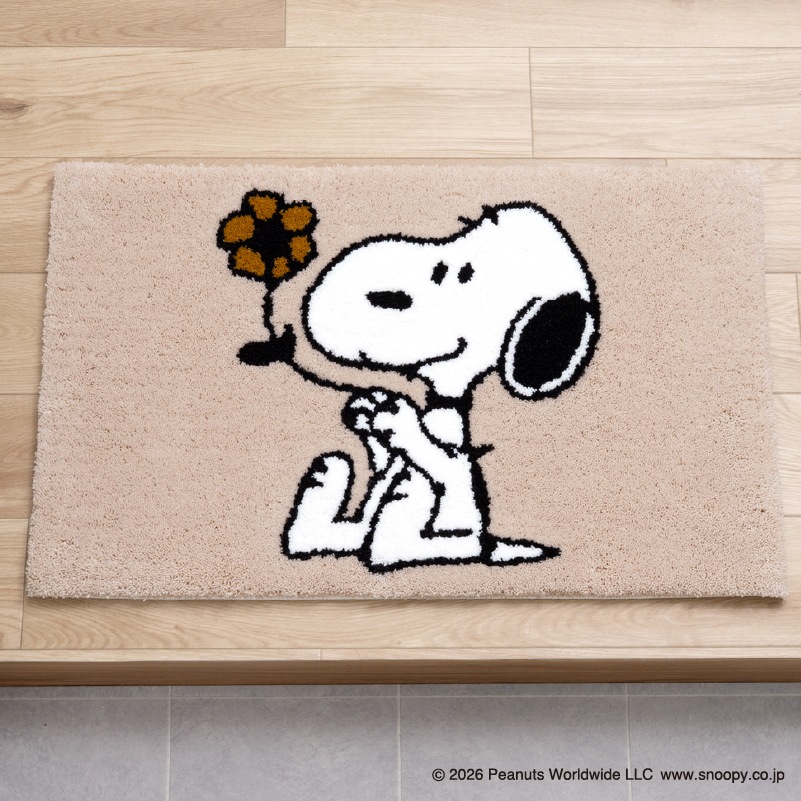 PEANUTS インテリアマット 約45×70cm ウェイト（グレー）/サーフボード