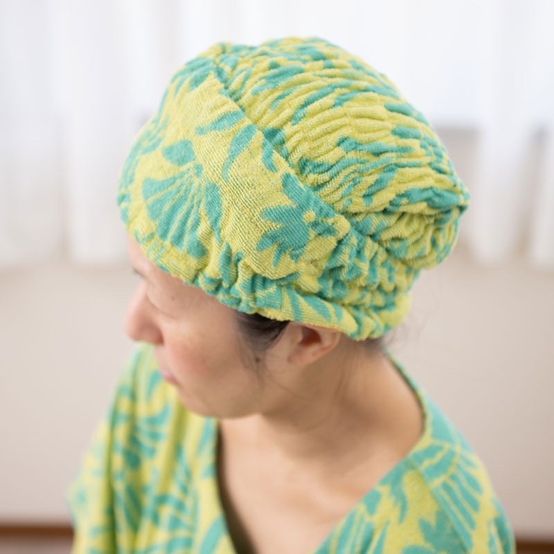 ☆Cozyfeels オトミヘアキャップ 全長約38cm イエローグリーン/ダーク