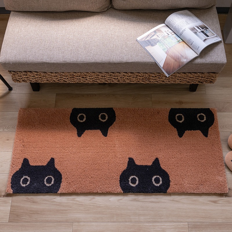 アツコマタノ MEME ロングマット 約50×120cm キャメル/アイボリー