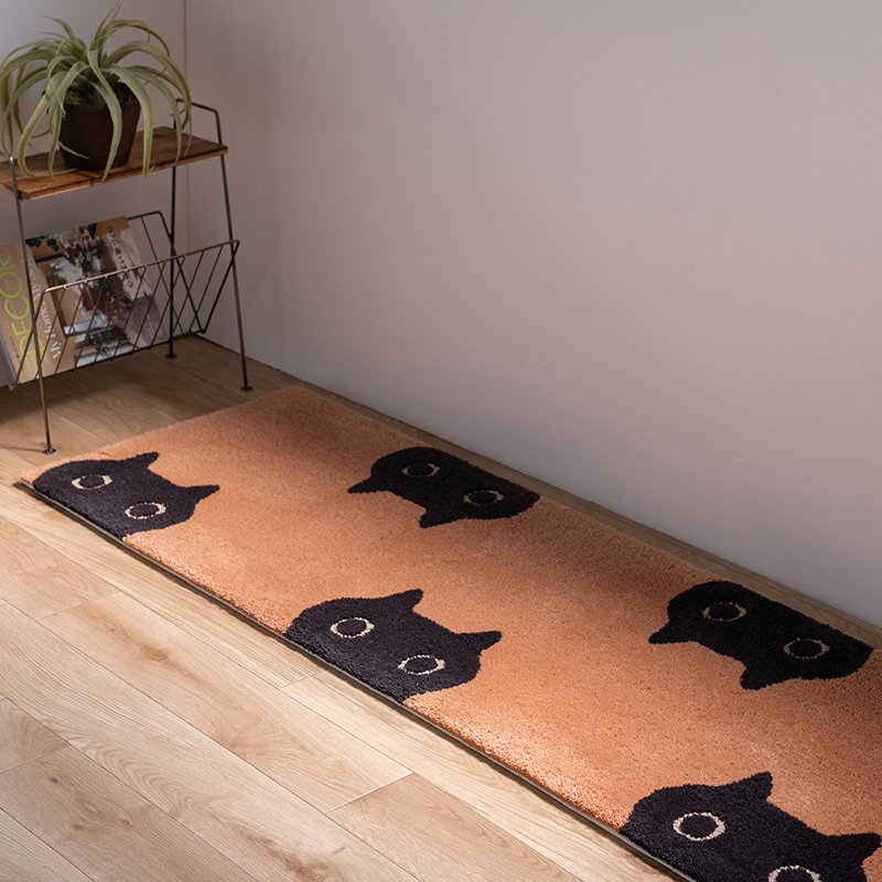 アツコマタノ MEME ロングマット 約50×240cm キャメル/アイボリー