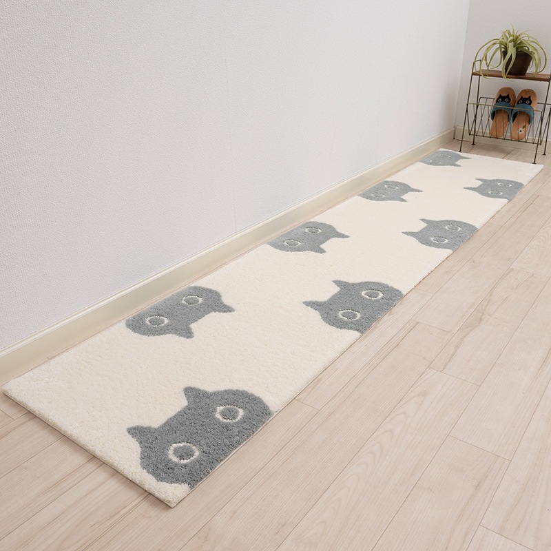 アツコマタノ MEME ロングマット 約50×240cm キャメル/アイボリー