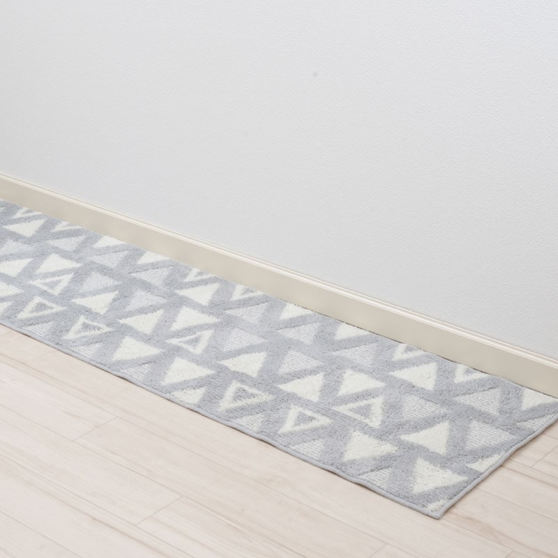 SDS トライアングル キッチンマット 約50×180cm グリーン/グレー/パープル 