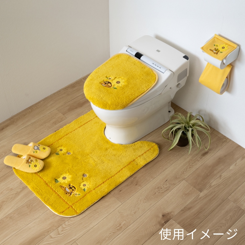 敏捷のこそ泥, ラガバン 4枚セット となりのトトロ 花のバス停 ロングトイレマット 約80×60cm イエロー