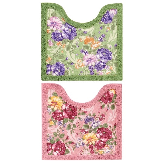 トイレマット 花柄 華やか バラ 紋章 シック エレガント】約58×60cm