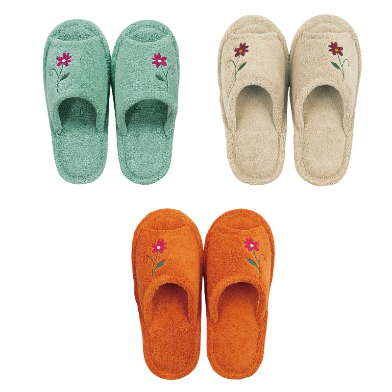 ★シビラ フラワーガーデン スリッパ フリーサイズ ブルー/ベージュ/オレンジ 